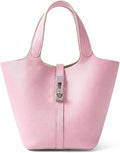 Tote Bag for Women Vegan Leather Bucket Purse for Women Top Handle Handbag Shoulder Bag with Detachable Small Purse