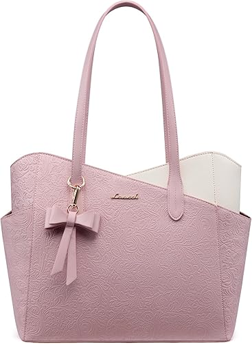 LOVEVOOK Small Tote Purse for Women, 2026 Structured PU Leather Handbags with Top Handle, Elegant Satchel Shoulder Bag
