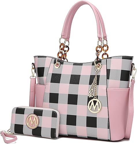 Bag for Women, Handbag Set with Wallet-Top-Handle Bag Vegan Leather Purse